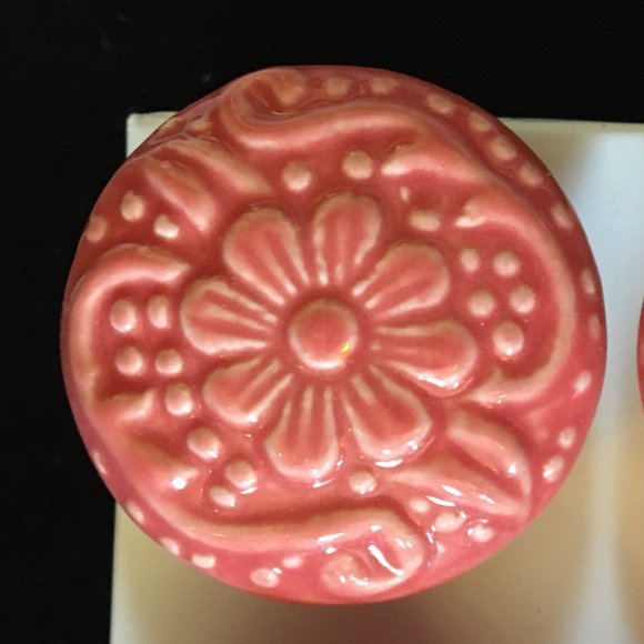 Vintage Retro Set of 6 Ceramic Drawer Pull Knobs - Picture 9 of 13